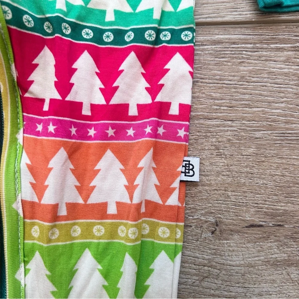 Little Bum Bums Bamboo Christmas Tree Pajamas‎ Sz 2T Colorful Full Zip Soft NEW